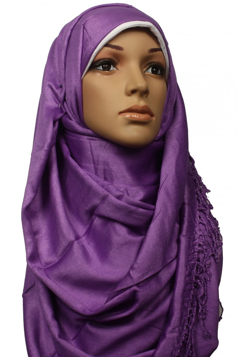 Purple Plain Satin Hijab