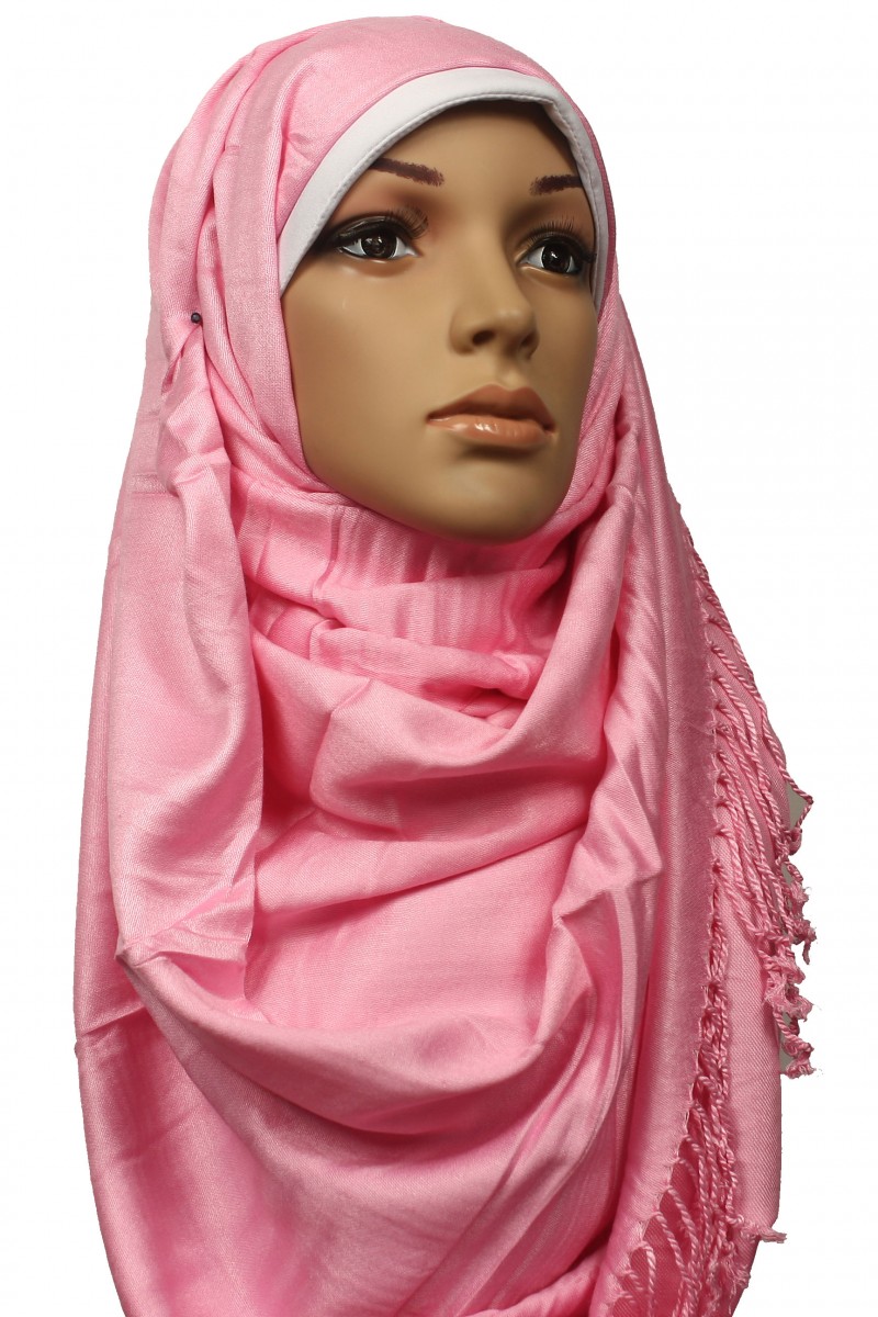 Baby Pink Plain Satin Hijab
