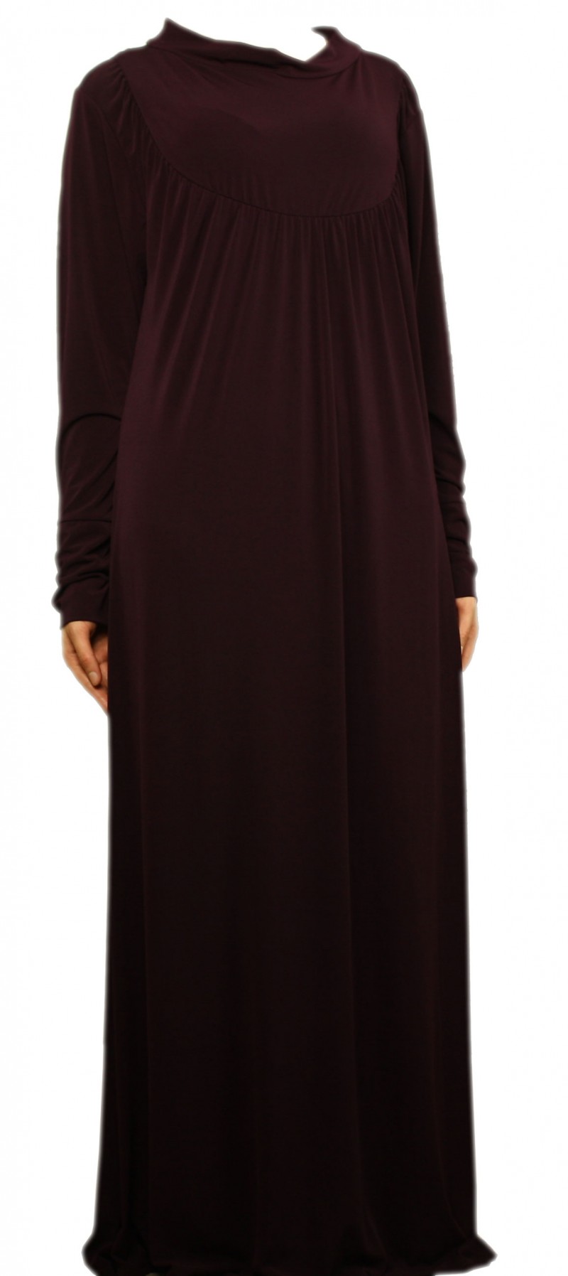 Polo Neck Plum Abaya - Size 58