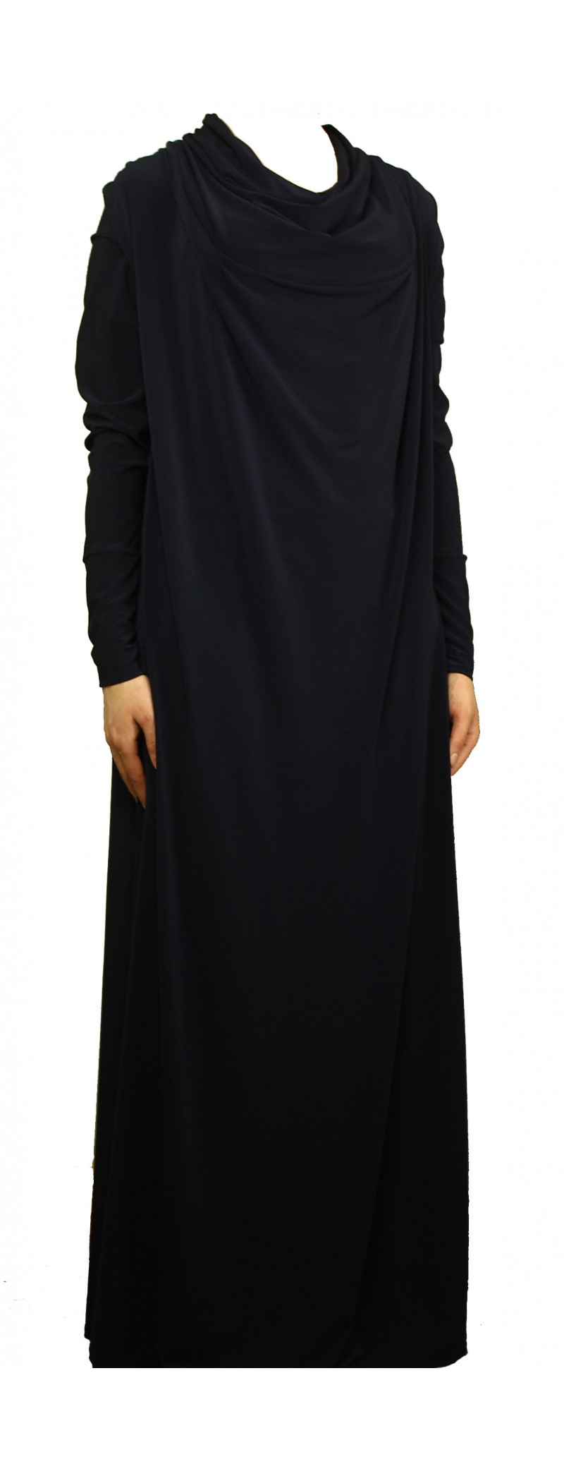 Cowl Neck Abaya Navy - 54