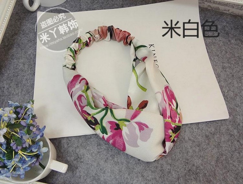 Beige Floral Headband