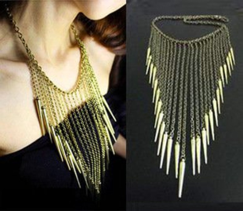 Ancient Silver Spike Statement Necklace