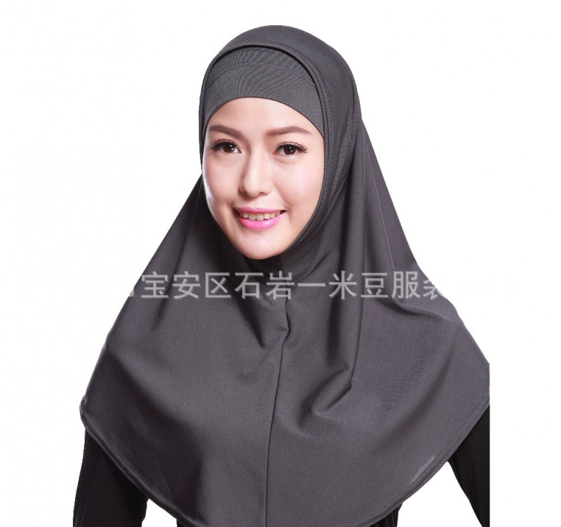 gray 68cm One Piece Ready Hijab 