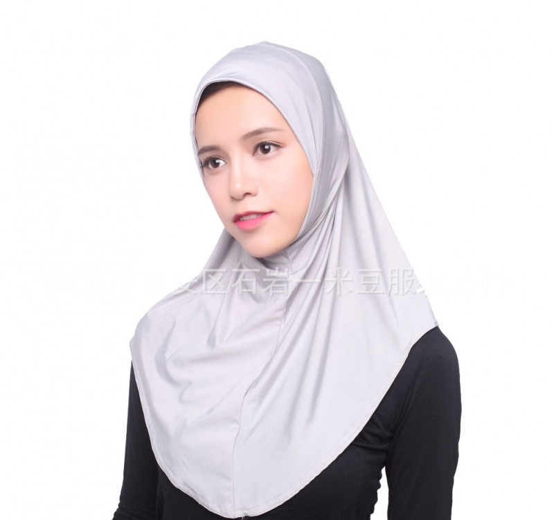 Light gray 72cm One Piece Ready Hijab 
