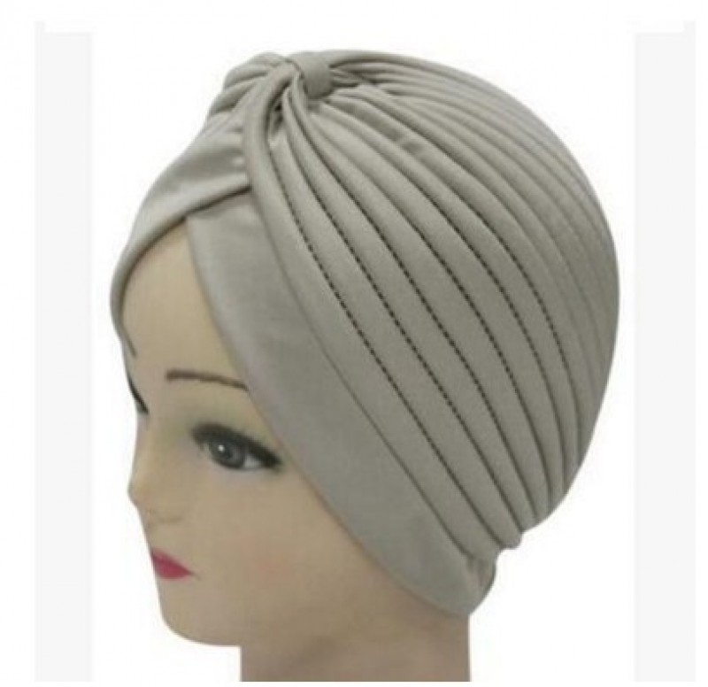 Beige Classic Turban Hijab Cap 