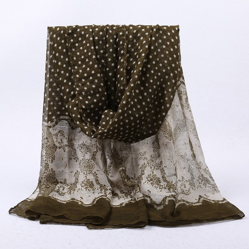  Army Green Polka Porcelain Print Hijab