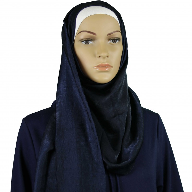 Navy Velvet Silk Maxi Hijab