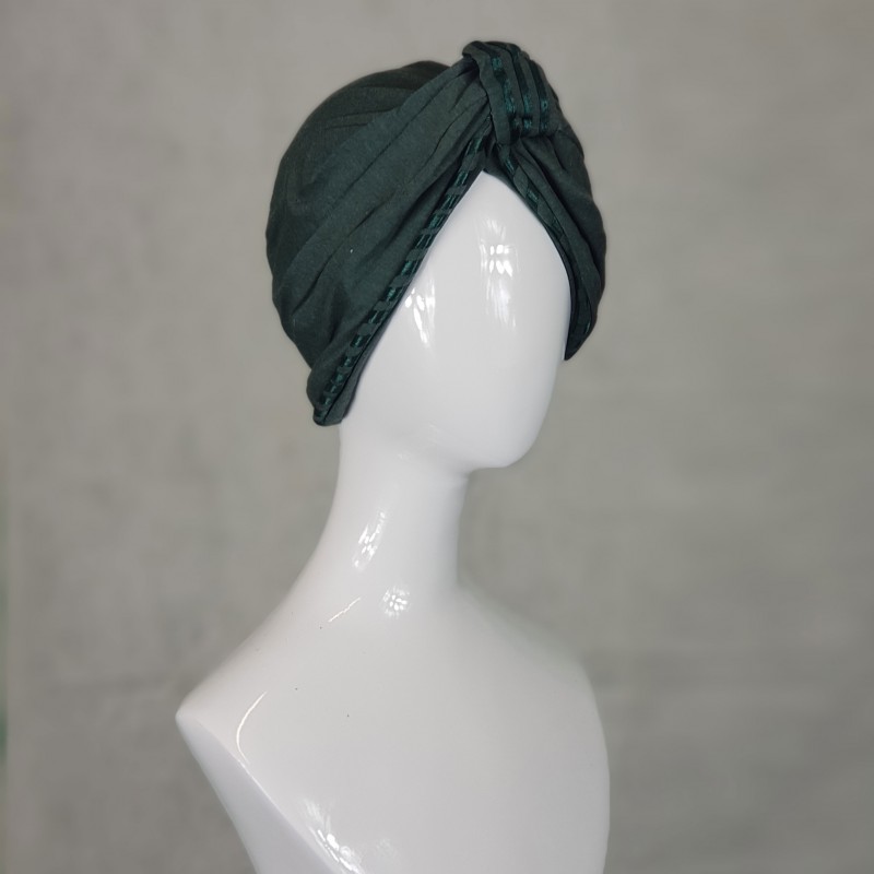 Green Twist Turban Hijab Cap
