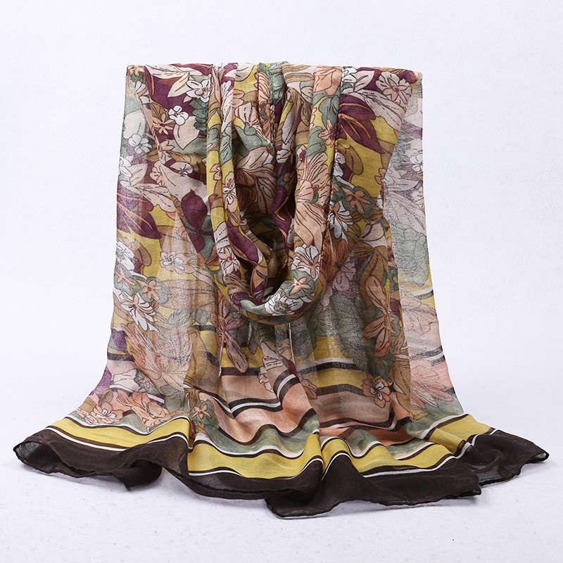  yellow Autumn Garden Print Hijab