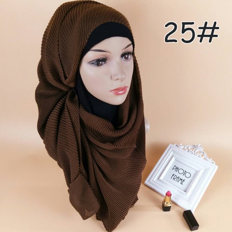 Brown Classic Cotton Crinkle Maxi Hijab