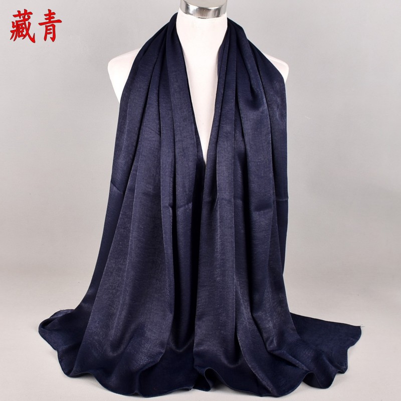 Navy Premium Velvety Pearl Chiffon Maxi Hijab