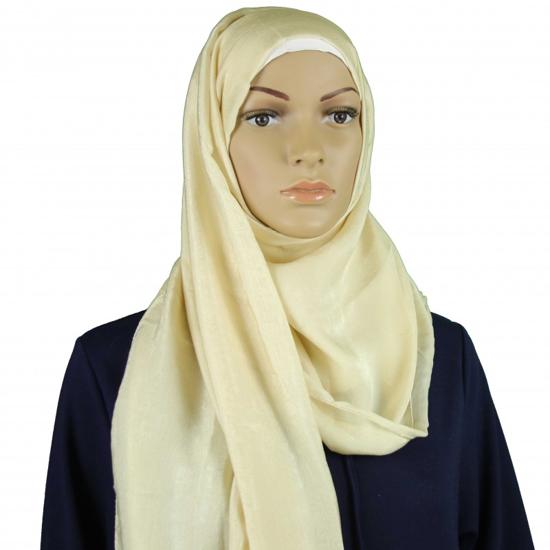 Cream Velvet Silk Maxi Hijab