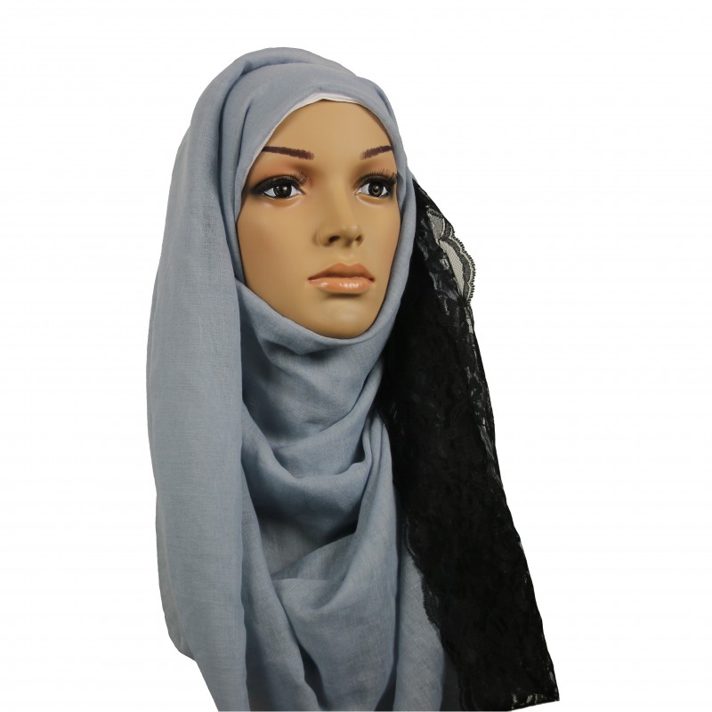 Smokey Grey Lace Hijab