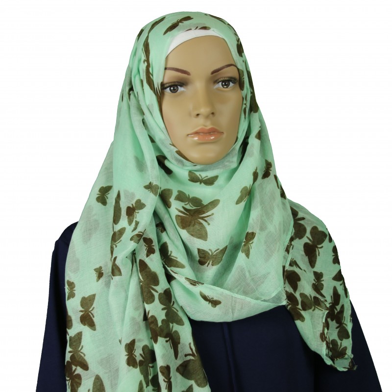 Butterfly Farm Mint Hijab