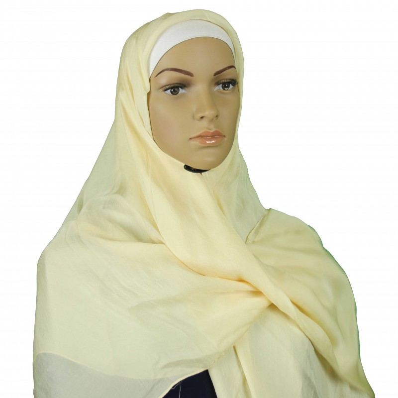 Cream Silk Maxi Square Hijab
