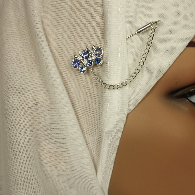 Butterfly Blue Hijab Pin
