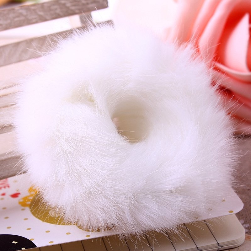 Large Pom Pom White Hairband