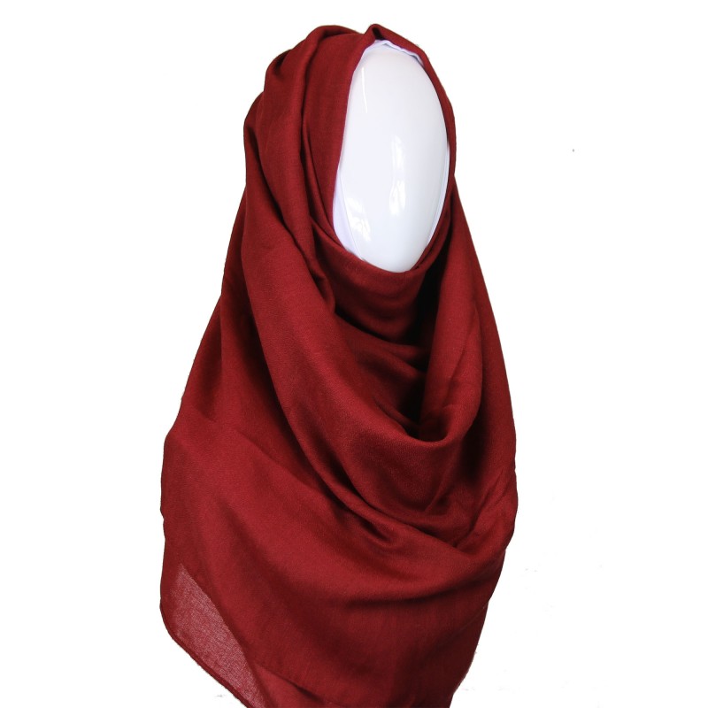 Wine Red Linen Maxi Hijab