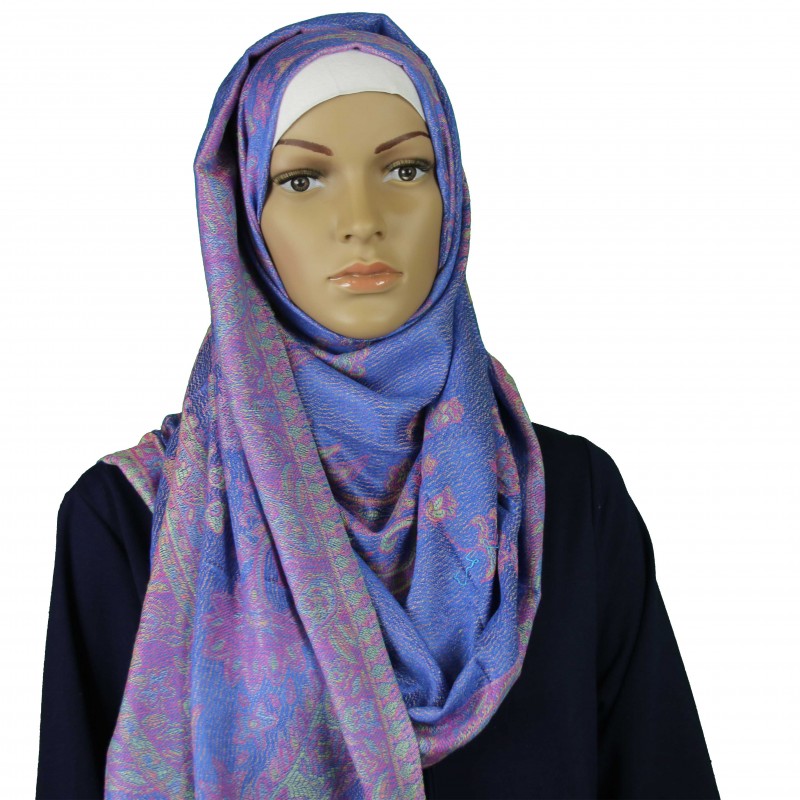 Blue Garden Paisley Pashmina