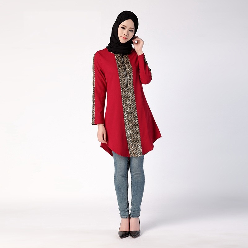 Red Ethnic Tunic Top XL 