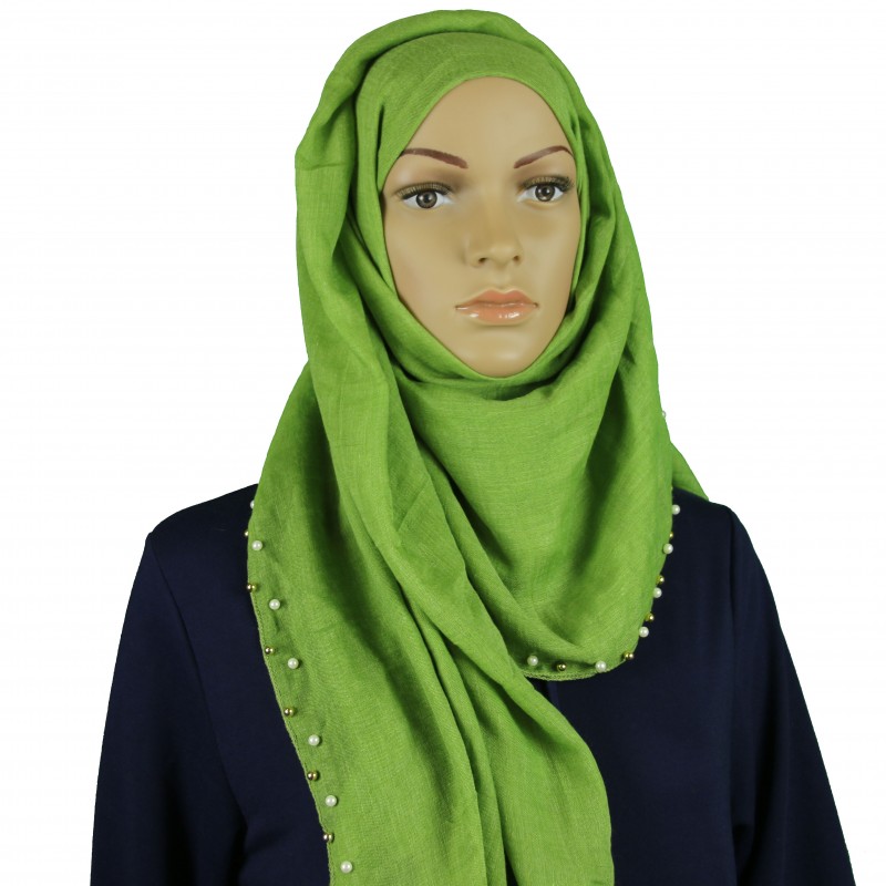 Light Green Pearl Mix Hijab