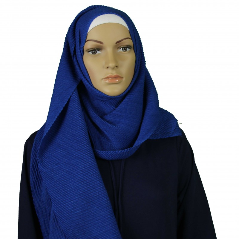 Royal Blue Crushed Crinkle Hijab