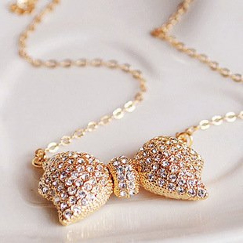 Diamond Bow Necklace