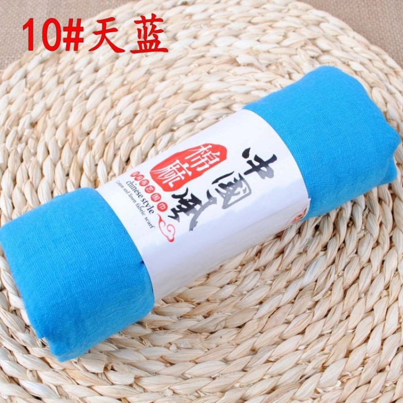 Light Blue 190x110cm Cotton Linen Plain Maxi Hijab