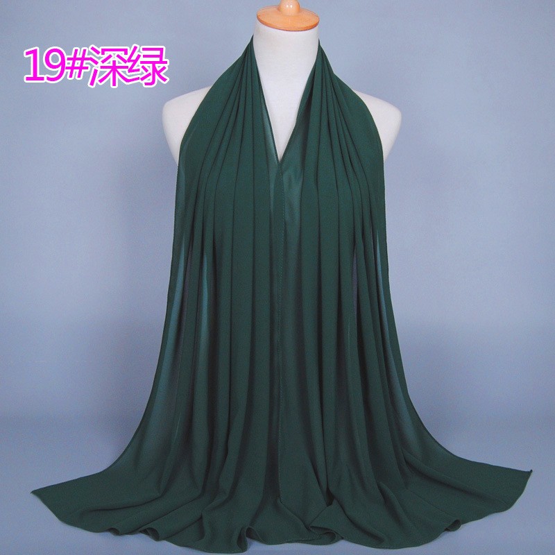 dark green Medium Pearl Chiffon Maxi Hijab