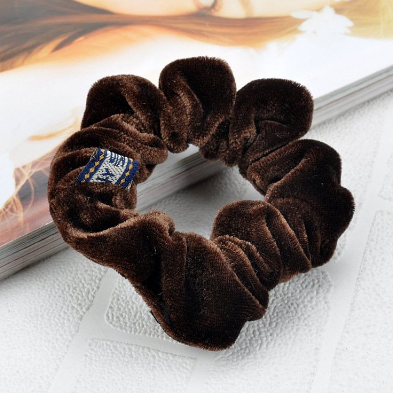 Coffee Velvet Crunchy Hair Band