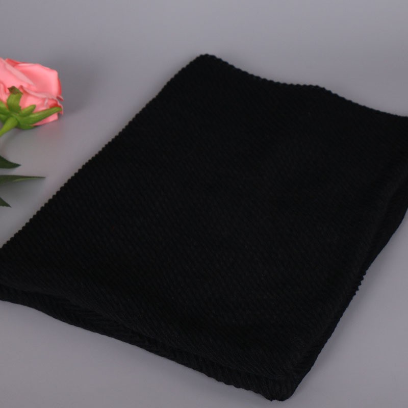 black Crimpled Crinkle Hijab