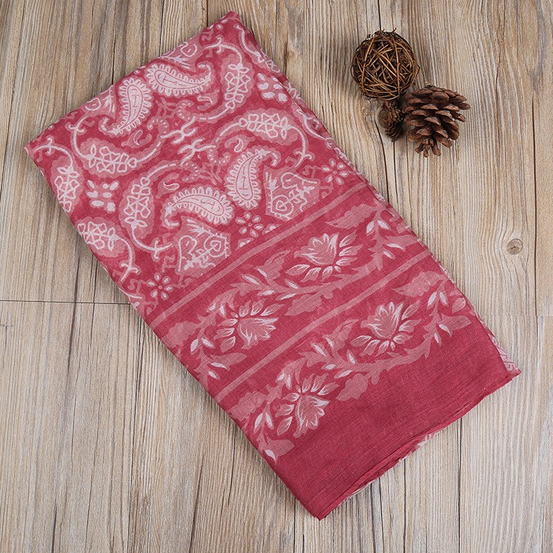 Red Leather Cashew Rome Print Hijab