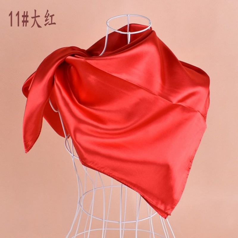 red Classic Satin Square Hijab