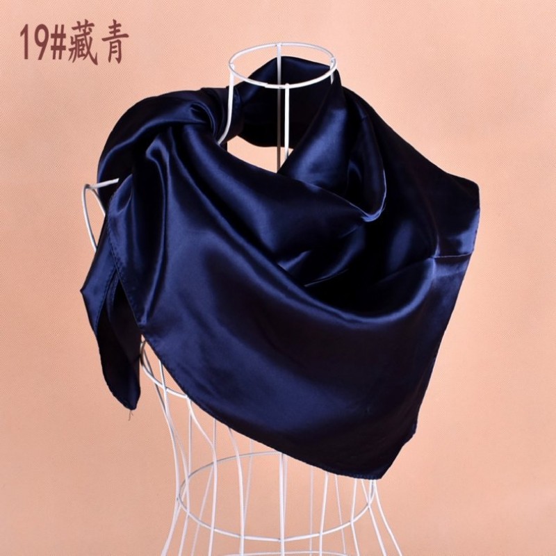 Navy Classic Satin Square Hijab