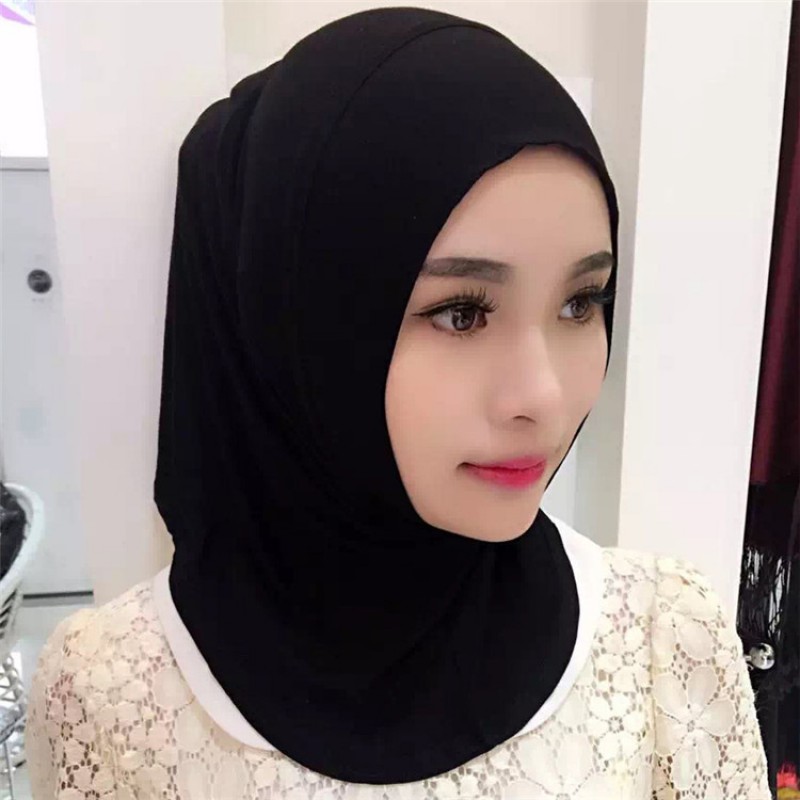 all round black (small) Modal One Piece Ready Hijab 