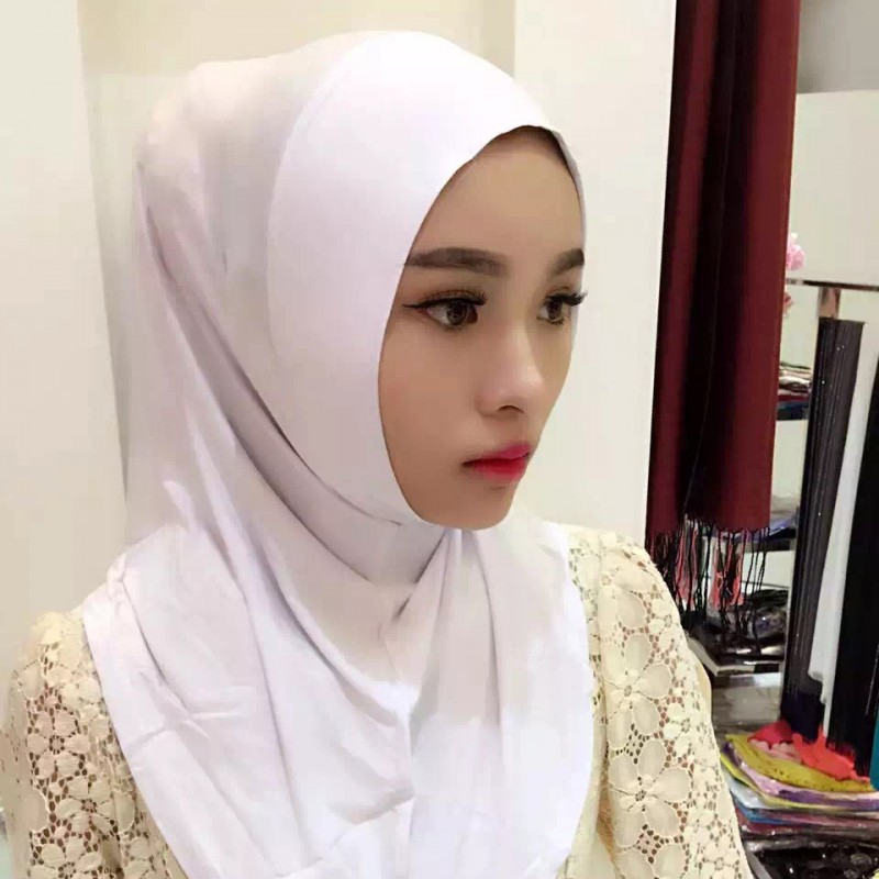 All-round white (large) Modal One Piece Ready Hijab 