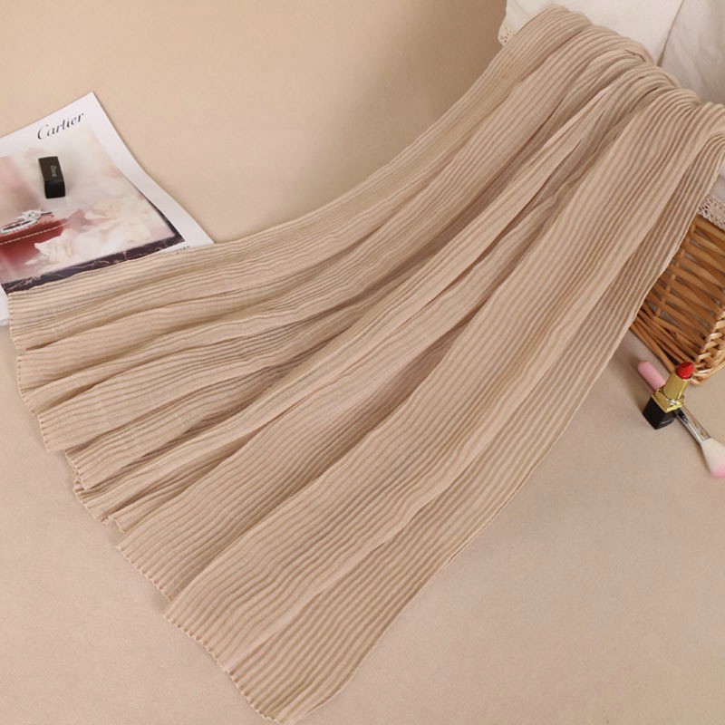 Beige Ripple Crinkle Viscose Hijab