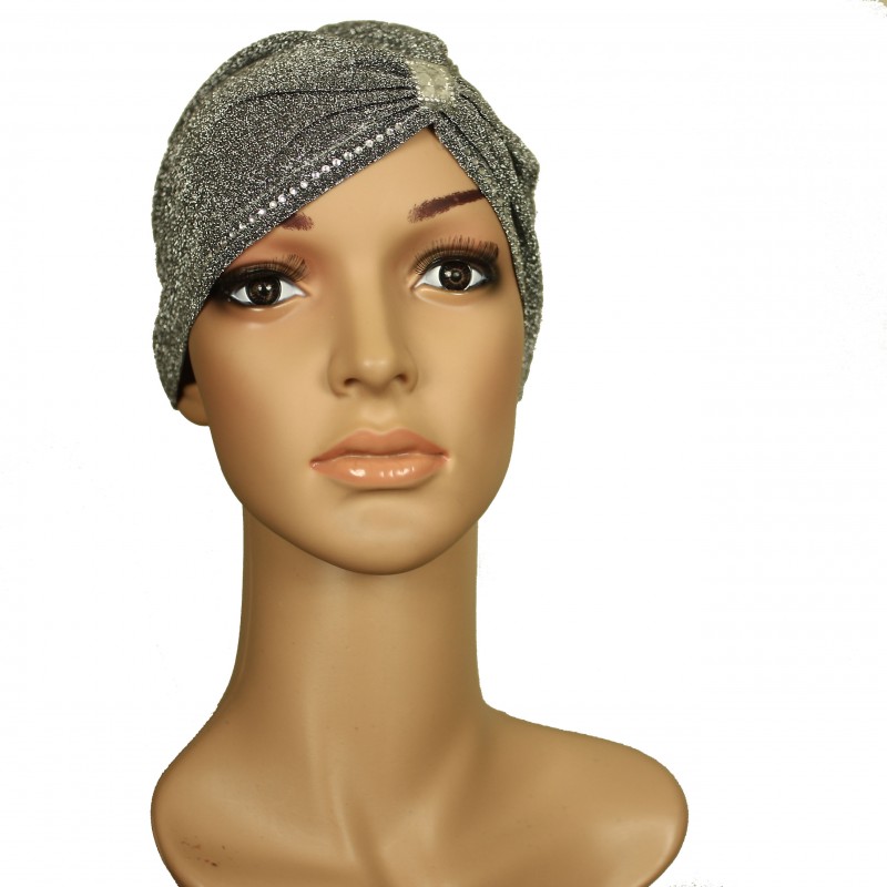 Grey Pinched Shimmery Cap