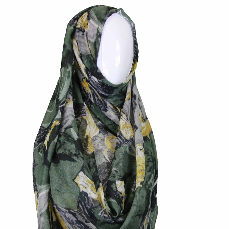 Green Abstract Print Hijab