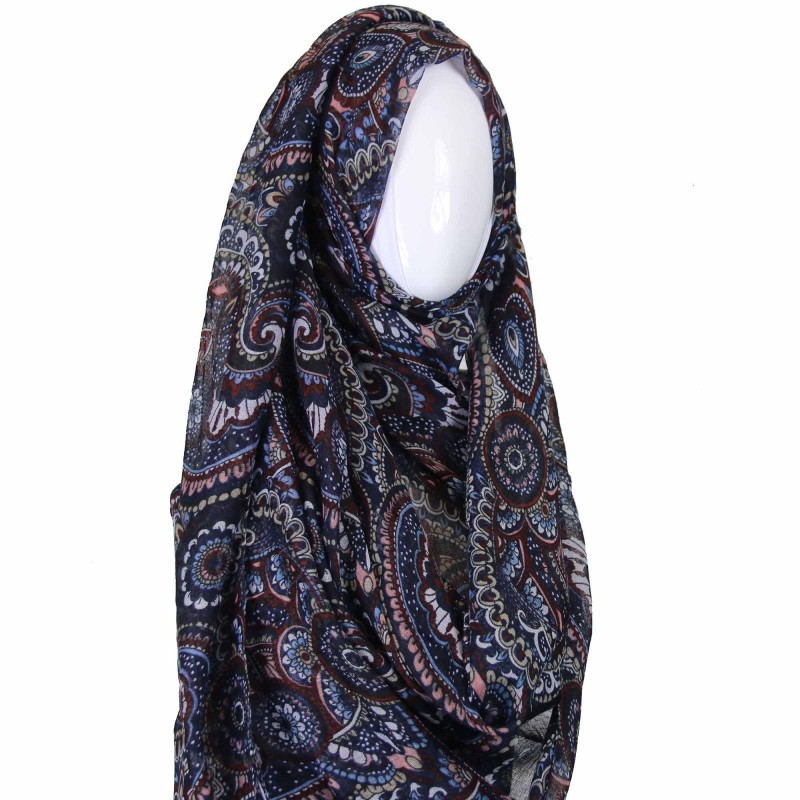 Black Mehndi Print Hijab