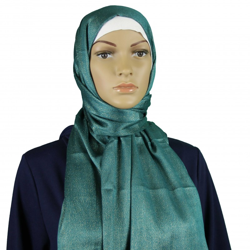 Teal Metallic Shimmer Hijab