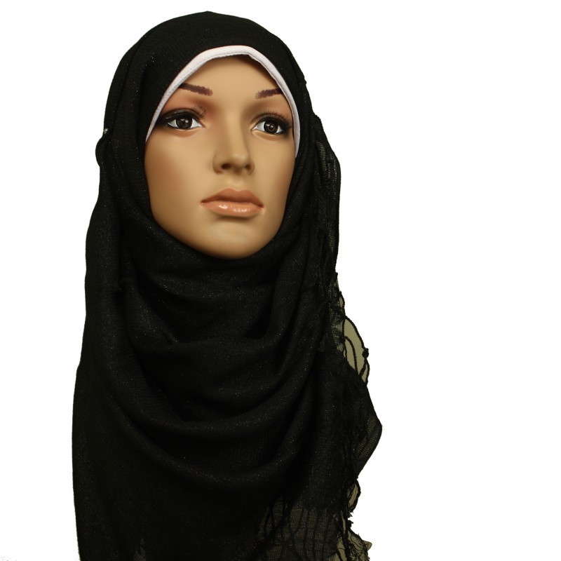 Black Shimmery Hijab