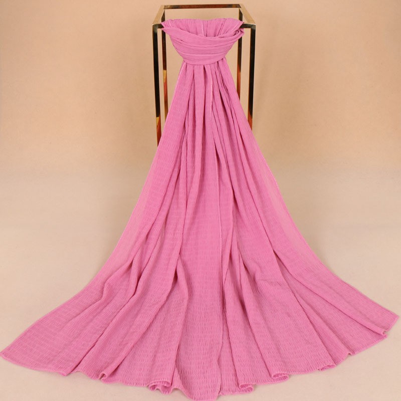 leather red Chiffon Crimp Crinkle Hijab