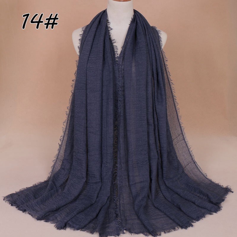 Navy Denim Cotton Vogue Maxi Hijab