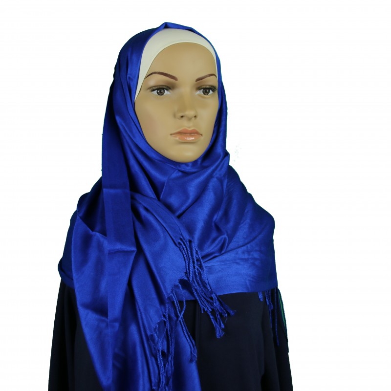 Royal Blue Satin Pashmina Hijab