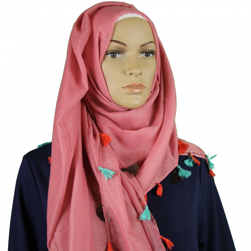 Rhubarb MultiColour Tassel Hijab