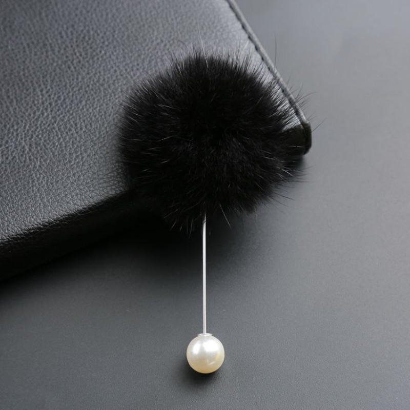 Black Puffy Pearl Hijab Pin Clearance
