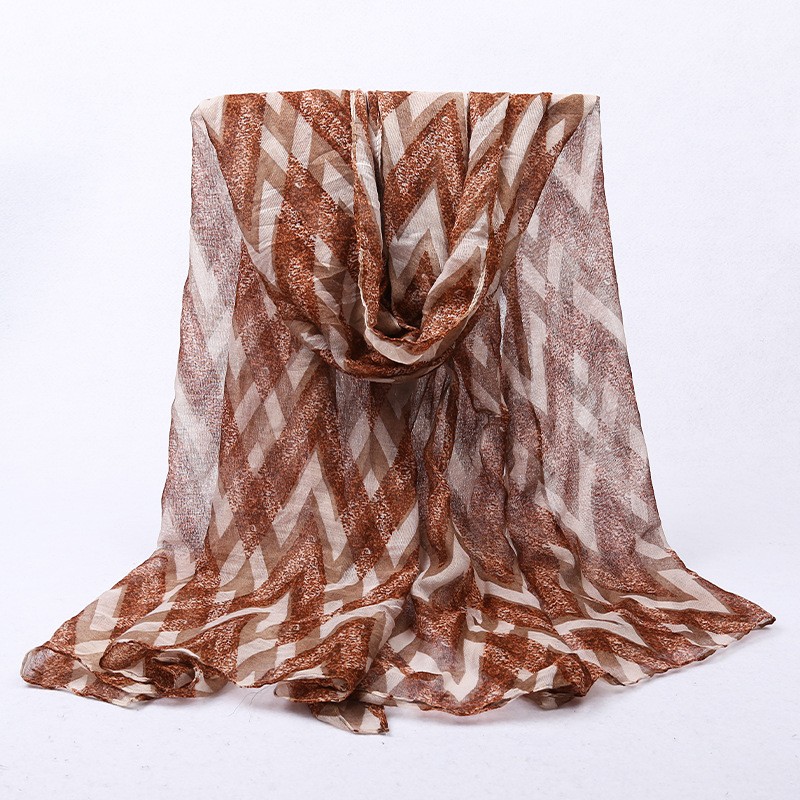khaki Chevron Layer Print Hijab
