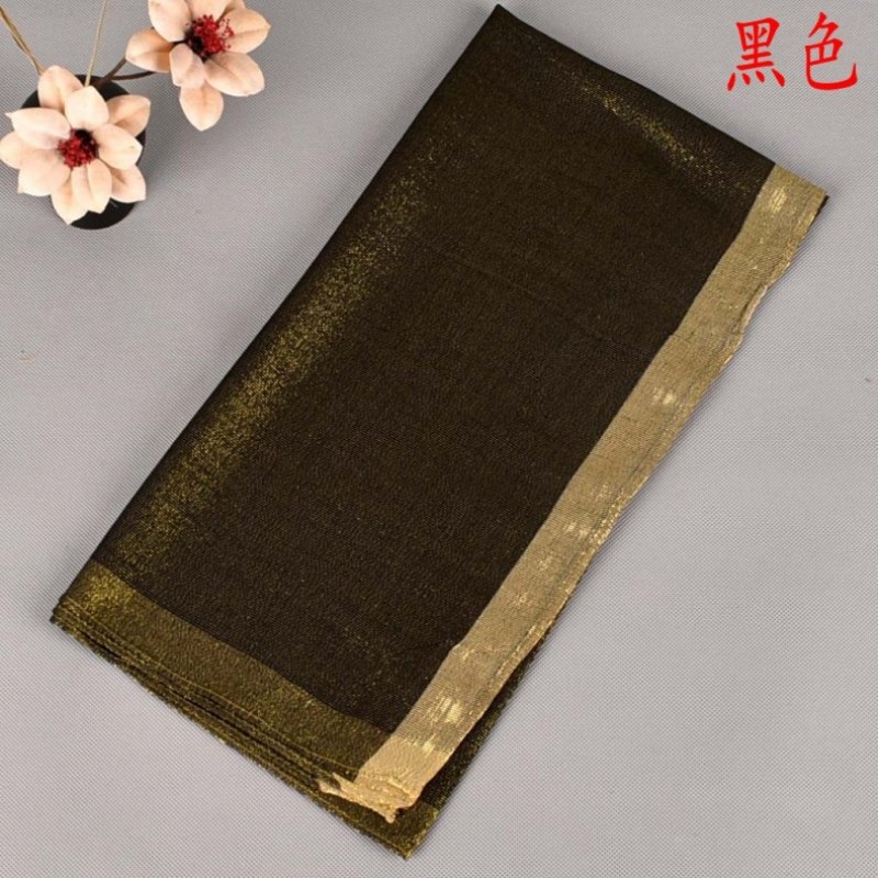 Black Shimmer Silk Square Hijab