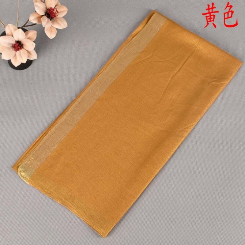 yellow Shimmer Silk Square Hijab